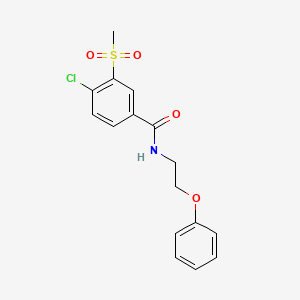 molecular formula C16H16ClNO4S B7463222 4-chloro-3-methylsulfonyl-N-(2-phenoxyethyl)benzamide 