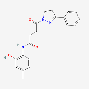 molecular formula C20H21N3O3 B7463236 N-(2-hydroxy-4-methylphenyl)-4-oxo-4-(5-phenyl-3,4-dihydropyrazol-2-yl)butanamide 