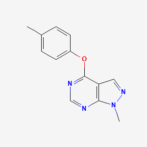 molecular formula C13H12N4O B7463261 1-Methyl-4-(4-methylphenoxy)pyrazolo[3,4-d]pyrimidine 