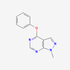 molecular formula C12H10N4O B7463263 1-Methyl-4-phenoxypyrazolo[3,4-d]pyrimidine 