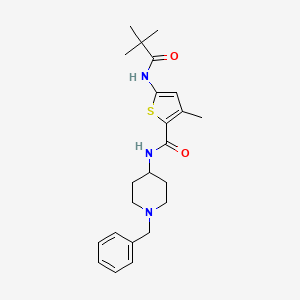 molecular formula C23H31N3O2S B7463275 N-(1-benzylpiperidin-4-yl)-5-(2,2-dimethylpropanoylamino)-3-methylthiophene-2-carboxamide 