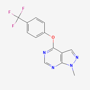 molecular formula C13H9F3N4O B7463278 1-Methyl-4-[4-(trifluoromethyl)phenoxy]pyrazolo[3,4-d]pyrimidine 