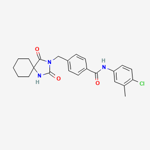 N-(4-chloro-3-methylphenyl)-4-[(2,4-dioxo-1,3-diazaspiro[4.5]decan-3-yl)methyl]benzamide
