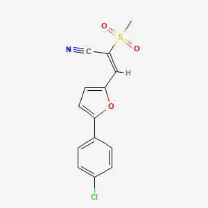 (E)-3-[5-(4-chlorophenyl)furan-2-yl]-2-methylsulfonylprop-2-enenitrile