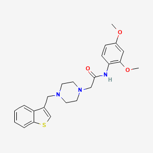 molecular formula C23H27N3O3S B7463314 2-[4-(1-benzothiophen-3-ylmethyl)piperazin-1-yl]-N-(2,4-dimethoxyphenyl)acetamide 