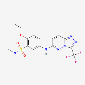 molecular formula C16H17F3N6O3S B7463322 2-ethoxy-N,N-dimethyl-5-[[3-(trifluoromethyl)-[1,2,4]triazolo[4,3-b]pyridazin-6-yl]amino]benzenesulfonamide 