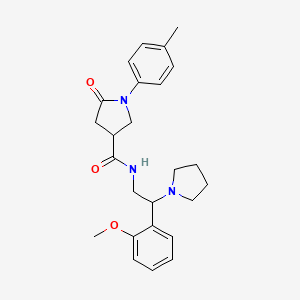 molecular formula C25H31N3O3 B7463330 N-[2-(2-methoxyphenyl)-2-pyrrolidin-1-ylethyl]-1-(4-methylphenyl)-5-oxopyrrolidine-3-carboxamide 