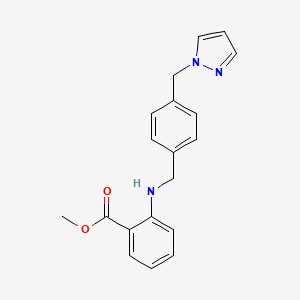 molecular formula C19H19N3O2 B7463331 Methyl 2-[[4-(pyrazol-1-ylmethyl)phenyl]methylamino]benzoate 