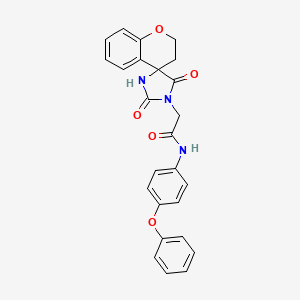 molecular formula C25H21N3O5 B7463339 2-(2',5'-dioxospiro[2,3-dihydrochromene-4,4'-imidazolidine]-1'-yl)-N-(4-phenoxyphenyl)acetamide 