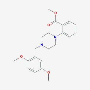 molecular formula C21H26N2O4 B7463348 Methyl 2-[4-[(2,5-dimethoxyphenyl)methyl]piperazin-1-yl]benzoate 