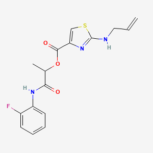 molecular formula C16H16FN3O3S B7463375 [1-(2-Fluoroanilino)-1-oxopropan-2-yl] 2-(prop-2-enylamino)-1,3-thiazole-4-carboxylate 