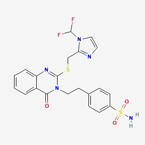 4-[2-[2-[[1-(Difluoromethyl)imidazol-2-yl]methylsulfanyl]-4-oxoquinazolin-3-yl]ethyl]benzenesulfonamide