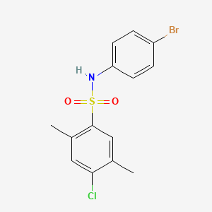 molecular formula C14H13BrClNO2S B7463402 N-(4-bromophenyl)-4-chloro-2,5-dimethylbenzenesulfonamide 