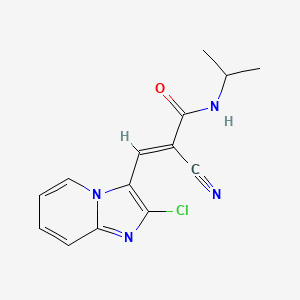 molecular formula C14H13ClN4O B7463490 3-{2-chloroimidazo[1,2-a]pyridin-3-yl}-2-cyano-N-(propan-2-yl)prop-2-enamide 