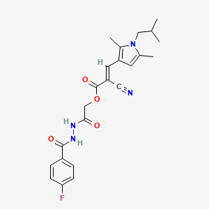 [2-[2-(4-fluorobenzoyl)hydrazinyl]-2-oxoethyl] (E)-2-cyano-3-[2,5-dimethyl-1-(2-methylpropyl)pyrrol-3-yl]prop-2-enoate