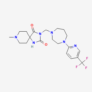 molecular formula C20H27F3N6O2 B7463525 8-Methyl-3-[[4-[5-(trifluoromethyl)pyridin-2-yl]-1,4-diazepan-1-yl]methyl]-1,3,8-triazaspiro[4.5]decane-2,4-dione 