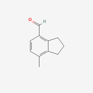 molecular formula C11H12O B7463531 7-methyl-2,3-dihydro-1H-indene-4-carbaldehyde 