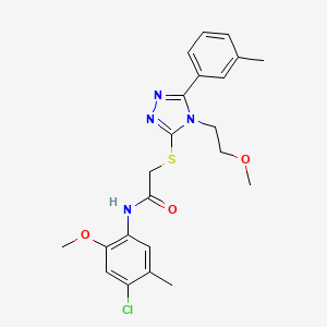 molecular formula C22H25ClN4O3S B7463578 N-(4-chloro-2-methoxy-5-methylphenyl)-2-[[4-(2-methoxyethyl)-5-(3-methylphenyl)-1,2,4-triazol-3-yl]sulfanyl]acetamide 