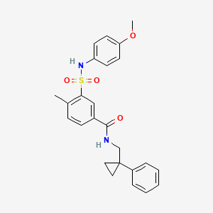 molecular formula C25H26N2O4S B7463583 3-[(4-methoxyphenyl)sulfamoyl]-4-methyl-N-[(1-phenylcyclopropyl)methyl]benzamide 