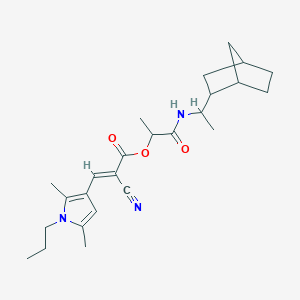 molecular formula C25H35N3O3 B7463634 [1-[1-(2-bicyclo[2.2.1]heptanyl)ethylamino]-1-oxopropan-2-yl] (E)-2-cyano-3-(2,5-dimethyl-1-propylpyrrol-3-yl)prop-2-enoate 