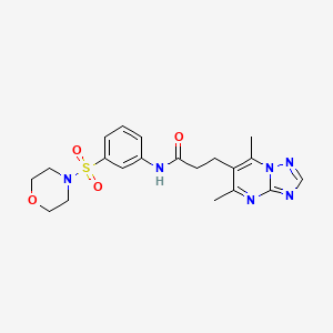 molecular formula C20H24N6O4S B7463642 3-(5,7-dimethyl-[1,2,4]triazolo[1,5-a]pyrimidin-6-yl)-N-(3-morpholin-4-ylsulfonylphenyl)propanamide 
