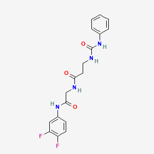 molecular formula C18H18F2N4O3 B7463643 N-[2-(3,4-difluoroanilino)-2-oxoethyl]-3-(phenylcarbamoylamino)propanamide 