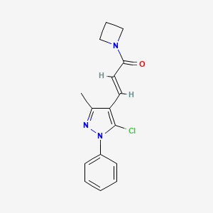 molecular formula C16H16ClN3O B7463748 (E)-1-(azetidin-1-yl)-3-(5-chloro-3-methyl-1-phenylpyrazol-4-yl)prop-2-en-1-one 