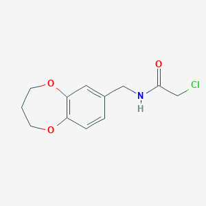 molecular formula C12H14ClNO3 B7463765 2-chloro-N-(3,4-dihydro-2H-1,5-benzodioxepin-7-ylmethyl)acetamide 