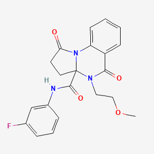molecular formula C21H20FN3O4 B7463783 N-(3-fluorophenyl)-4-(2-methoxyethyl)-1,5-dioxo-2,3-dihydropyrrolo[1,2-a]quinazoline-3a-carboxamide 