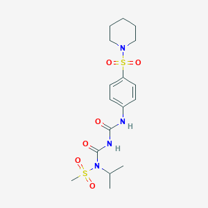 molecular formula C17H26N4O6S2 B7463809 1-Methylsulfonyl-3-[(4-piperidin-1-ylsulfonylphenyl)carbamoyl]-1-propan-2-ylurea 