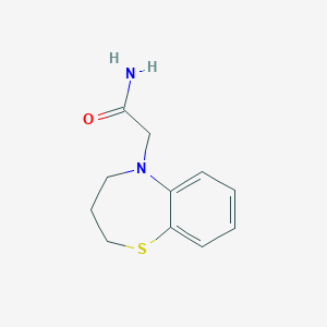 molecular formula C11H14N2OS B7463816 2-(3,4-dihydro-2H-1,5-benzothiazepin-5-yl)acetamide 