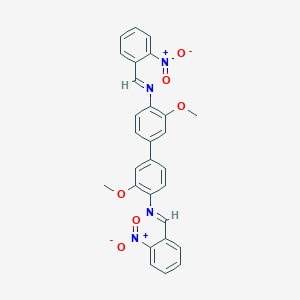 molecular formula C28H22N4O6 B7463840 N-[2-methoxy-4-[3-methoxy-4-[(2-nitrophenyl)methylideneamino]phenyl]phenyl]-1-(2-nitrophenyl)methanimine 