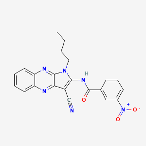 molecular formula C22H18N6O3 B7463851 N-(1-butyl-3-cyanopyrrolo[3,2-b]quinoxalin-2-yl)-3-nitrobenzamide 
