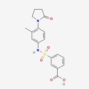 molecular formula C18H18N2O5S B7463874 3-[[3-Methyl-4-(2-oxopyrrolidin-1-yl)phenyl]sulfamoyl]benzoic acid 