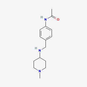 molecular formula C15H23N3O B7463882 N-[4-[[(1-methylpiperidin-4-yl)amino]methyl]phenyl]acetamide 