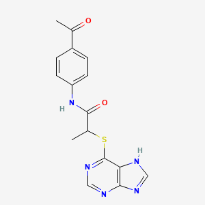 molecular formula C16H15N5O2S B7463883 N-(4-acetylphenyl)-2-(9H-purin-6-ylthio)propanamide 