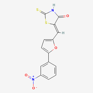 molecular formula C14H8N2O4S2 B7463889 (5Z)-5-{[5-(3-nitrophenyl)furan-2-yl]methylidene}-2-thioxo-1,3-thiazolidin-4-one 