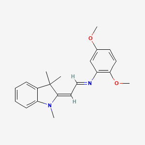 (2E)-N-(2,5-dimethoxyphenyl)-2-(1,3,3-trimethylindol-2-ylidene)ethanimine