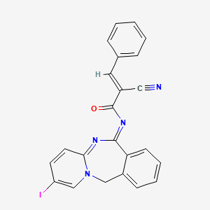molecular formula C23H15IN4O B7463903 (E)-2-cyano-N-(2-iodo-11H-pyrido[1,2-b][2,4]benzodiazepin-6-ylidene)-3-phenylprop-2-enamide 