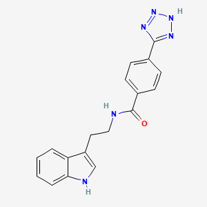 molecular formula C18H16N6O B7463906 N-[2-(1H-indol-3-yl)ethyl]-4-(2H-tetrazol-5-yl)benzamide 