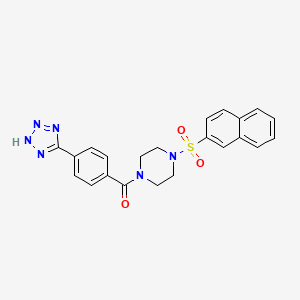 molecular formula C22H20N6O3S B7463913 (4-naphthalen-2-ylsulfonylpiperazin-1-yl)-[4-(2H-tetrazol-5-yl)phenyl]methanone 