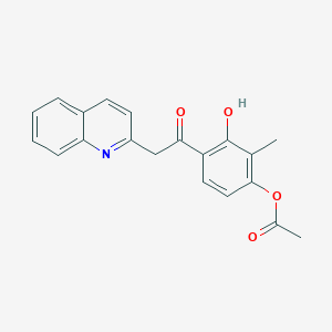 molecular formula C20H17NO4 B7463931 [3-Hydroxy-2-methyl-4-(2-quinolin-2-ylacetyl)phenyl] acetate 