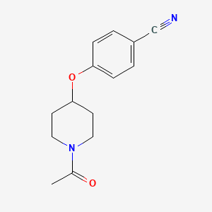 molecular formula C14H16N2O2 B7463938 4-(1-Acetylpiperidin-4-yloxy)benzonitrile 