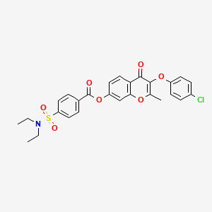 [3-(4-Chlorophenoxy)-2-methyl-4-oxochromen-7-yl] 4-(diethylsulfamoyl)benzoate