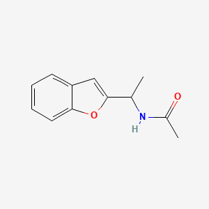molecular formula C12H13NO2 B7463949 N-[1-(1-benzofuran-2-yl)ethyl]acetamide 