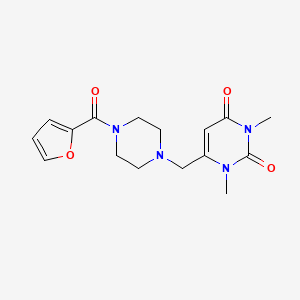 molecular formula C16H20N4O4 B7463954 6-[[4-(Furan-2-carbonyl)piperazin-1-yl]methyl]-1,3-dimethylpyrimidine-2,4-dione 