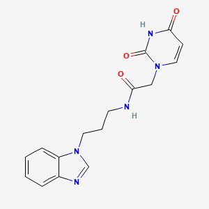 molecular formula C16H17N5O3 B7463967 N-[3-(benzimidazol-1-yl)propyl]-2-(2,4-dioxopyrimidin-1-yl)acetamide 