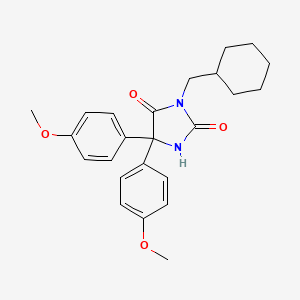 molecular formula C24H28N2O4 B7463973 3-(Cyclohexylmethyl)-5,5-bis(4-methoxyphenyl)imidazolidine-2,4-dione 