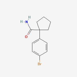 molecular formula C12H14BrNO B7463977 1-(4-Bromophenyl)cyclopentane-1-carboxamide 