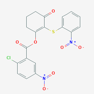 molecular formula C19H13ClN2O7S B7463980 [2-(2-Nitrophenyl)sulfanyl-3-oxocyclohexen-1-yl] 2-chloro-5-nitrobenzoate 